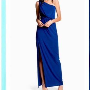 Adrianna papell cobalt blue one shoulder dress. Has stretch. NWT